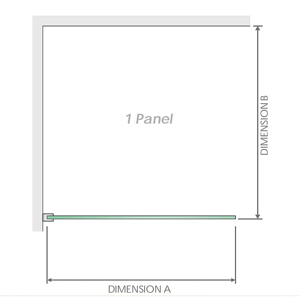 Fixed Glass Shower Screen with Gold Wall Channel & Square Stabilising Pole – 110 × 210 cm — product image 6 of 11