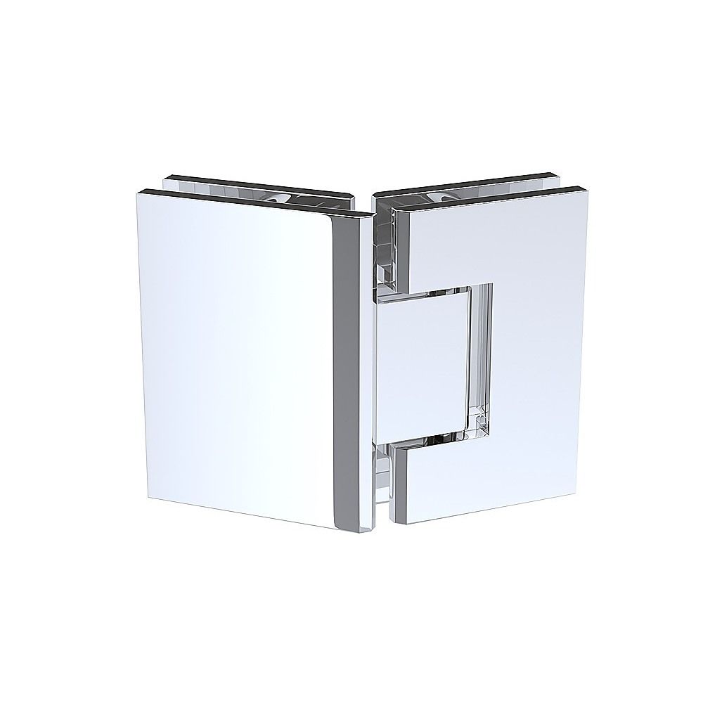 90cm Frameless Diamond Shower Screen – Chrome F-Brackets with Durable Brass Hinges — product image 6 of 15
