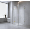 110x90cm Corner Frameless Shower Screen – Black U-Brackets with SS Hinges for Contemporary Bathrooms — product image 1 of 15
