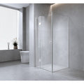 110x100cm Corner Frameless Shower Screen – Black Wall Channel with SS Hinges for Modern Bathroom Style - image 1