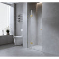 120cm Wall-to-Wall Frameless Shower Screen with Nickel Brackets, SS Hinges & F-Brackets — product image 1 of 15