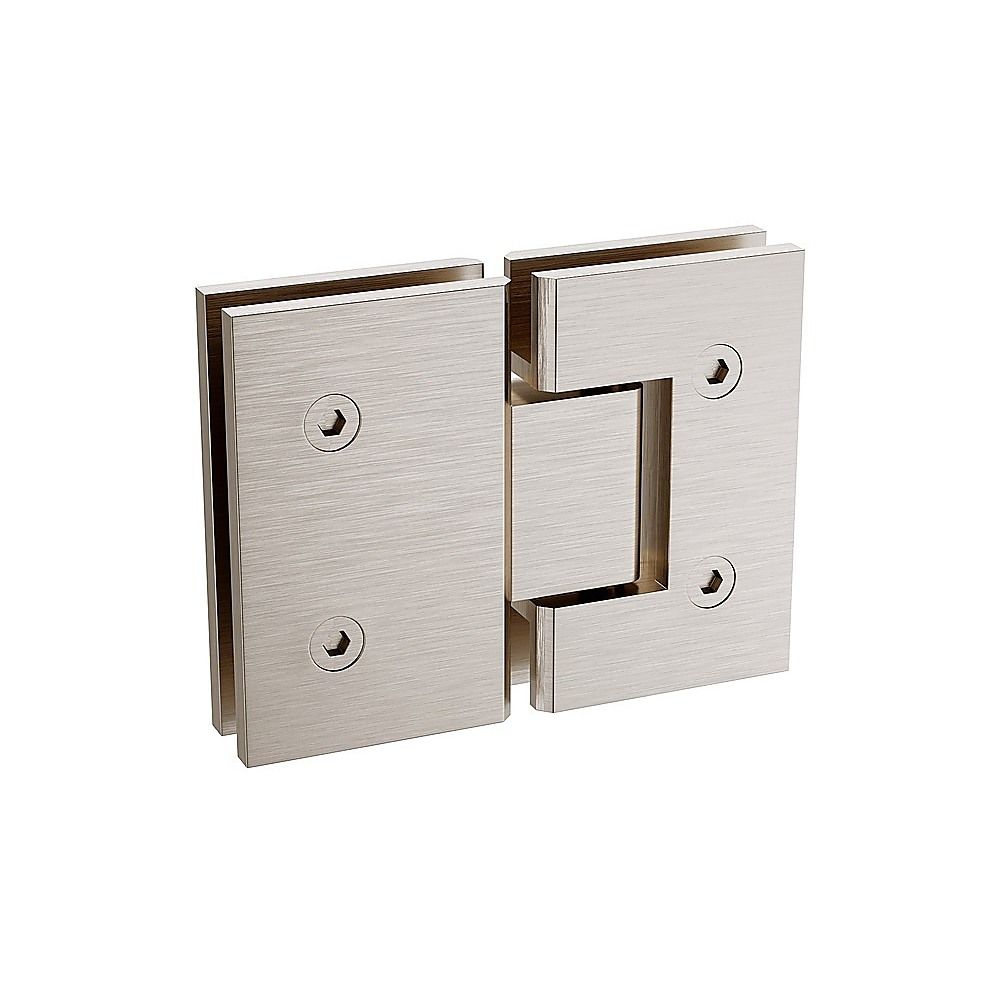 Frameless Nickel Wall-to-Wall Shower Screen with U-Brackets & Brass Hinges – 90 cm — product image 14 of 15