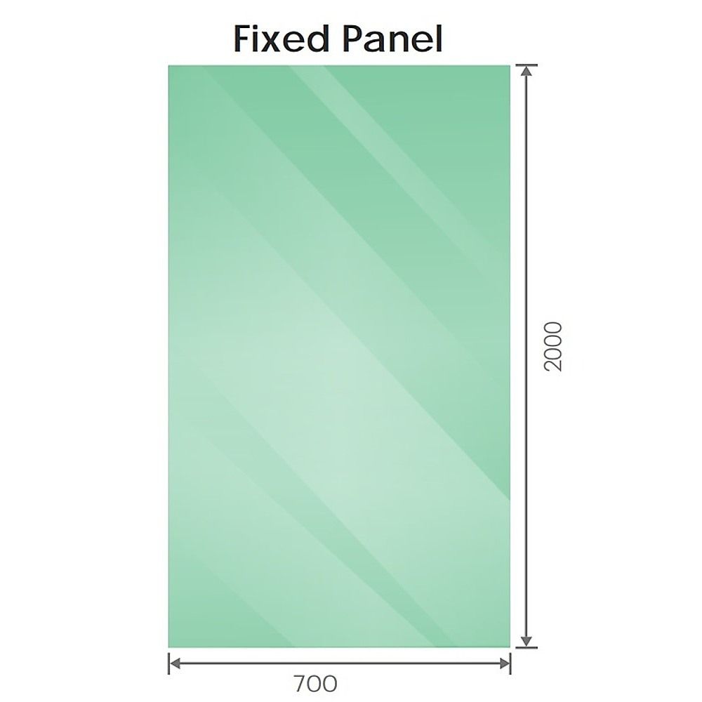 120x70cm Corner Frameless Shower Screen with Nickel Brackets and Brass Hinges - U-Brackets and Floor U-Bracket — product image 9 of 15