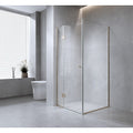 120x100cm Corner Frameless Shower Screen – Gunmetal Wall Channel with Brass Hinges for Elegant Bathrooms — product image 1 of 15