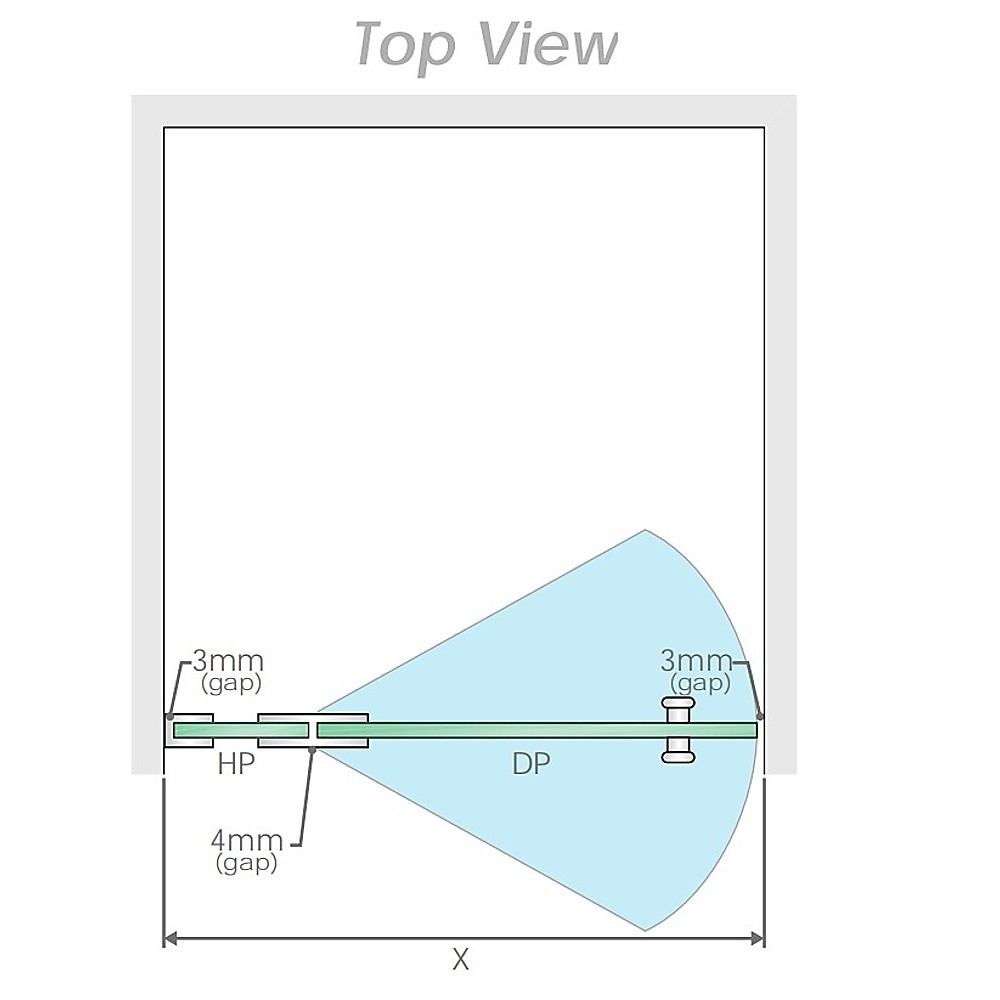 120x110cm Corner Frameless Shower Screen with Nickel Brackets and Brass Hinges - F-Brackets — product image 7 of 15