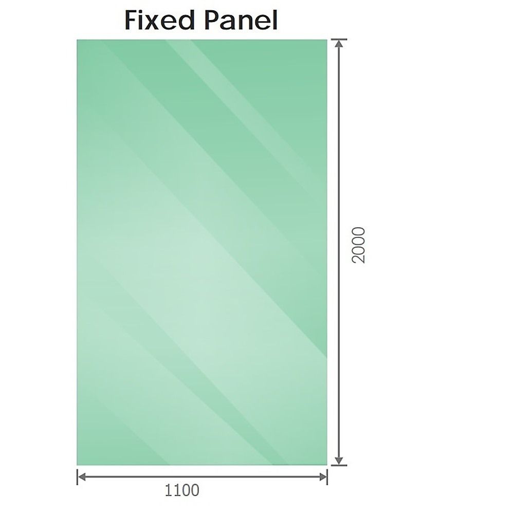 120x110cm Corner Frameless Shower Screen with Nickel Brackets and Brass Hinges - F-Brackets — product image 9 of 15
