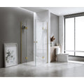 100x110cm Double Door Corner Shower Screen with Chrome Channels and SS Hinges - image 1