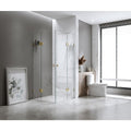 110x120cm Double Door Corner Shower Screen – Chrome U-Brackets & Stainless Steel Hinges — product image 1 of 15