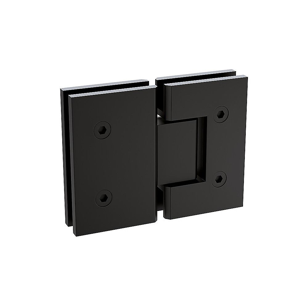 Frameless Black Double-Door Corner Shower Screen with U-Brackets & Brass Hinges – 110 × 110 cm — product image 12 of 15