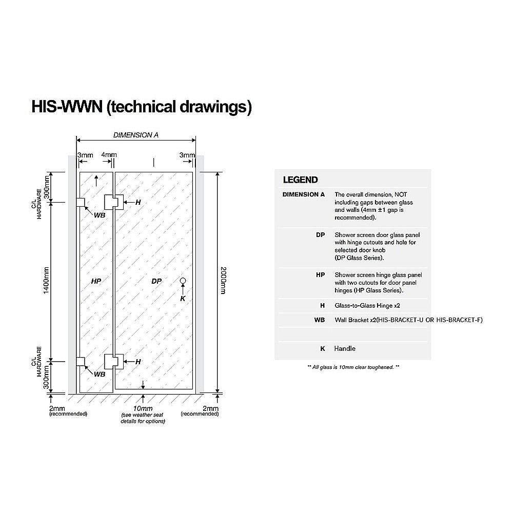 110 × 120 cm Double Door Corner Shower Screen – Black F-Brackets with Brass Hinges — product image 6 of 15