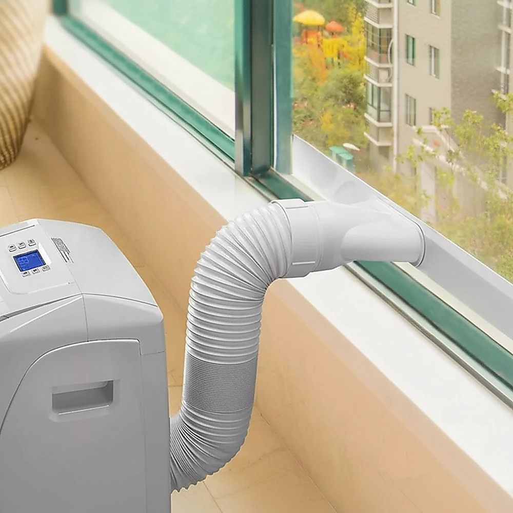 Portable Air Conditioner Window Kit – Exhaust Hose Adaptor Pipe & Slide Plate — product photo 2