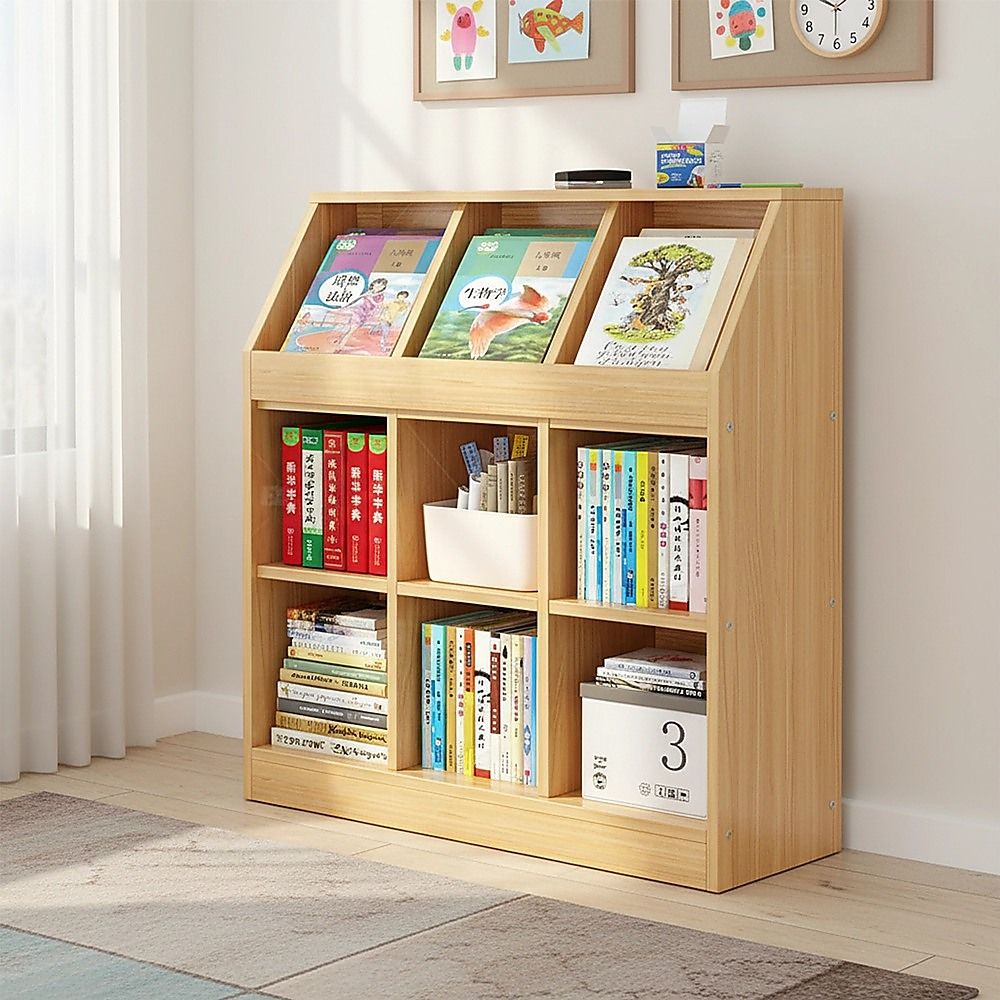 Slanted Top Bookcase Bookshelf Classroom Storage Cabinet — product image 1