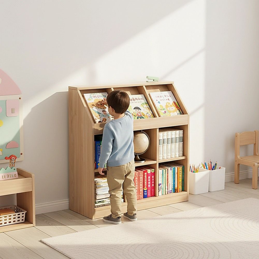 Slanted Top Bookcase Bookshelf Classroom Storage Cabinet — product image 2