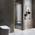 Gold Semi-Frameless Shower Screen – Adjustable 74–82 × 195 cm, Front Panel Only — product image 1 of 11