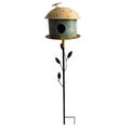 Birdhouse w Leaf on Leafy Garden Stake 109cm — product image 1
