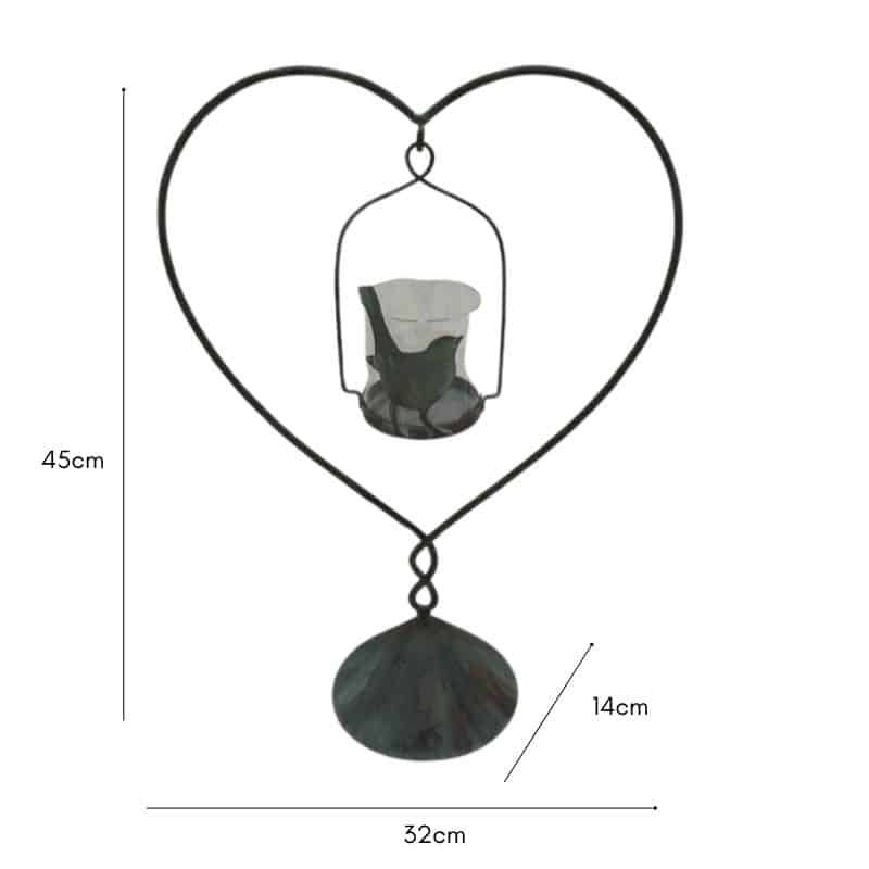 Heart On Base w Floating Candle 45cm