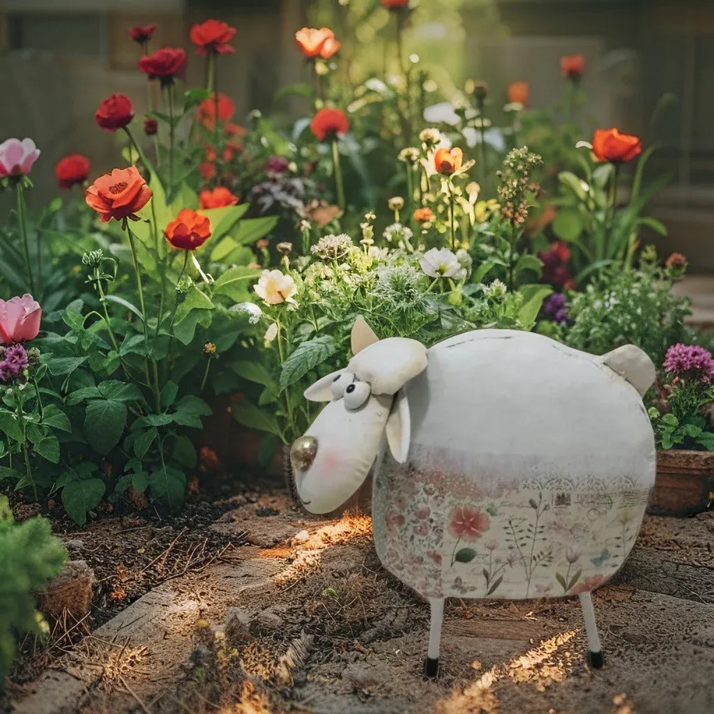 Pink And Green Floral Sheep 22cm — product photo 2
