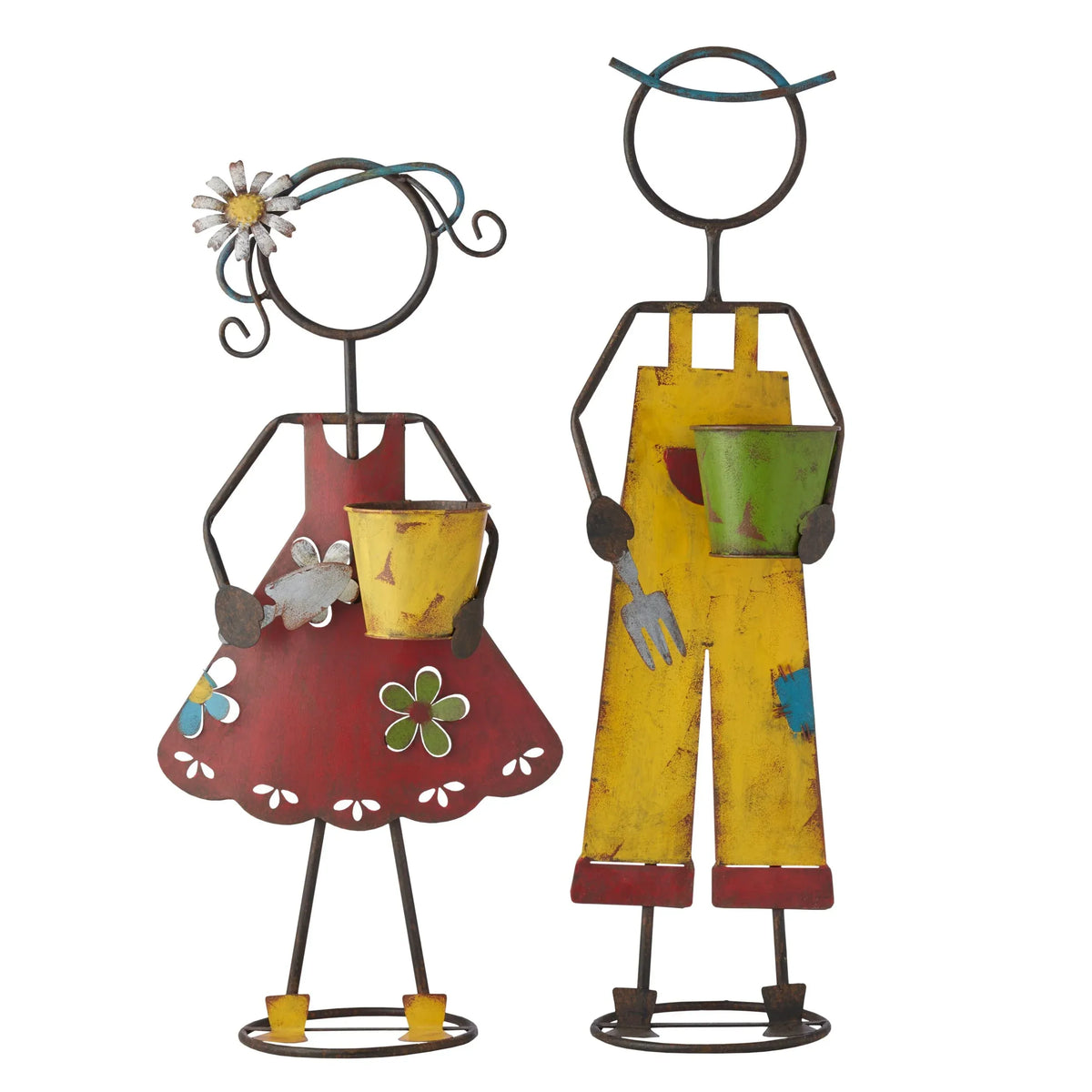 Set 2 Asst Colourful Farm Kid Planters 82cm, 72cm — product image 2
