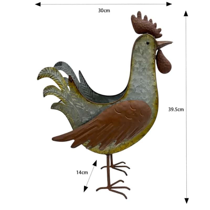 Distressed Rooster Planter & Storage Holder - 39 cm – supplier product image 5 of 5