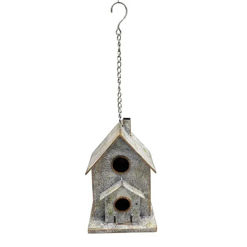 Hanging Two-Storey Metal Birdhouse - 52 cm
