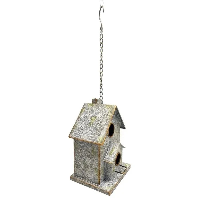Hanging Two-Storey Metal Birdhouse - 52 cm