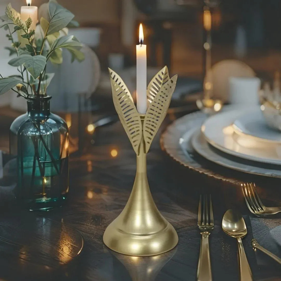 Aura Leaves Taper Candleholder 14x32cm – supplier product photo 5 of 5