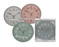 Bulk 10 12" Plastic Wall Clock With Leaf Style Arm 4 Asst 30x30x3.8