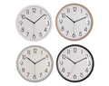 Bulk 8 35.6cm Modern Plastic Wall Clock Round 4 Asst