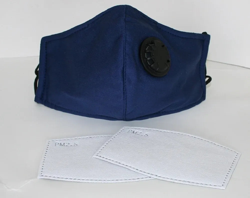 Adult Face Mask w/ 2 Filters Blue - Made in Vietnam – supplier product photo 4 of 4