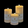 Twelve-Pack Reflection Flameless LED Pillar Candles – Rustic White, 15 cm — product image 1 of 1