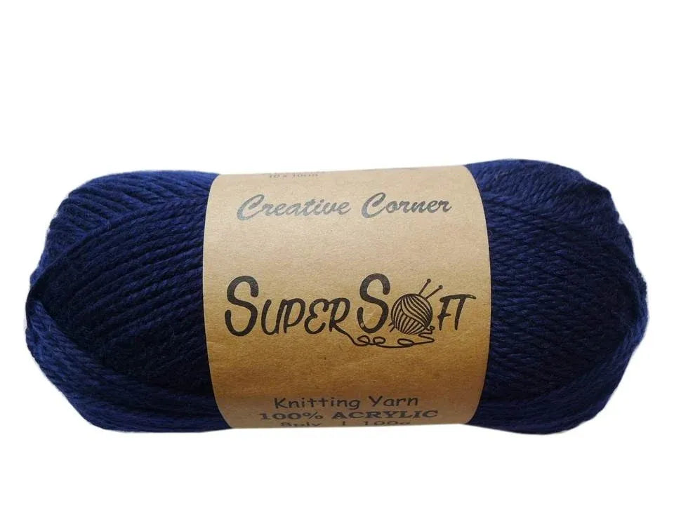 Bulk 12 Super Soft Knitting Yarn - Midnight Navy