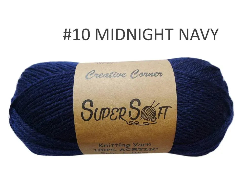 Bulk 12 Super Soft Knitting Yarn - Midnight Navy