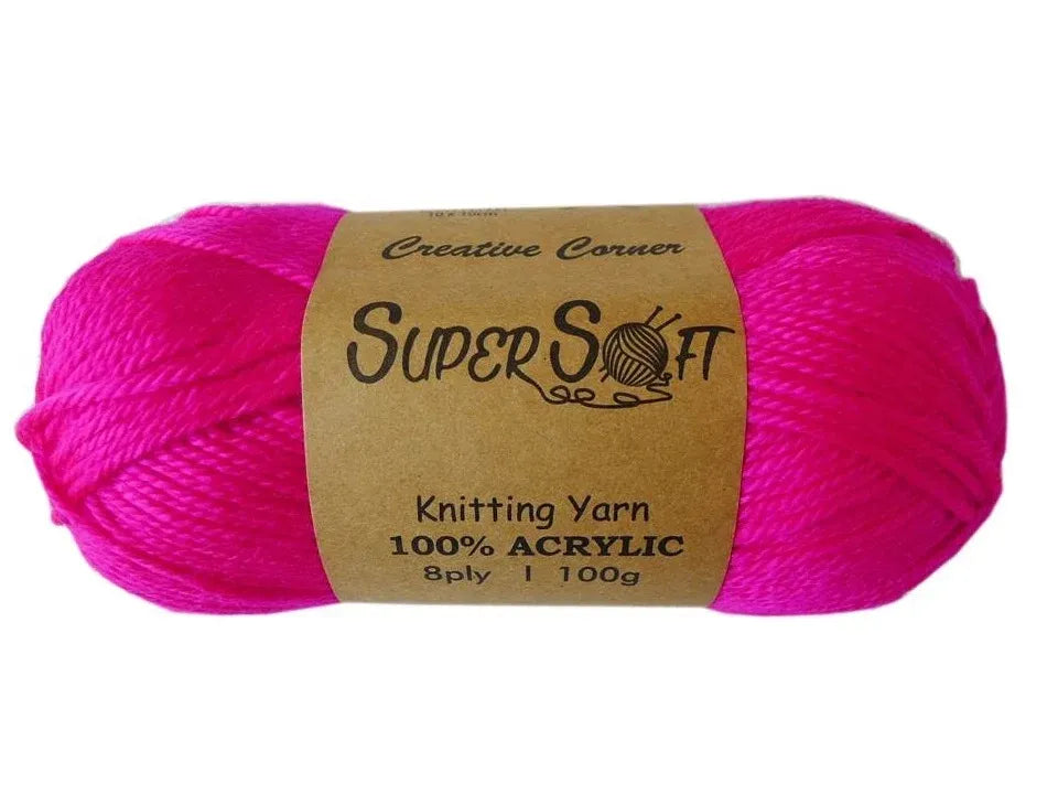 Bulk 12 Super Soft Knitting Yarn - Fuchsia