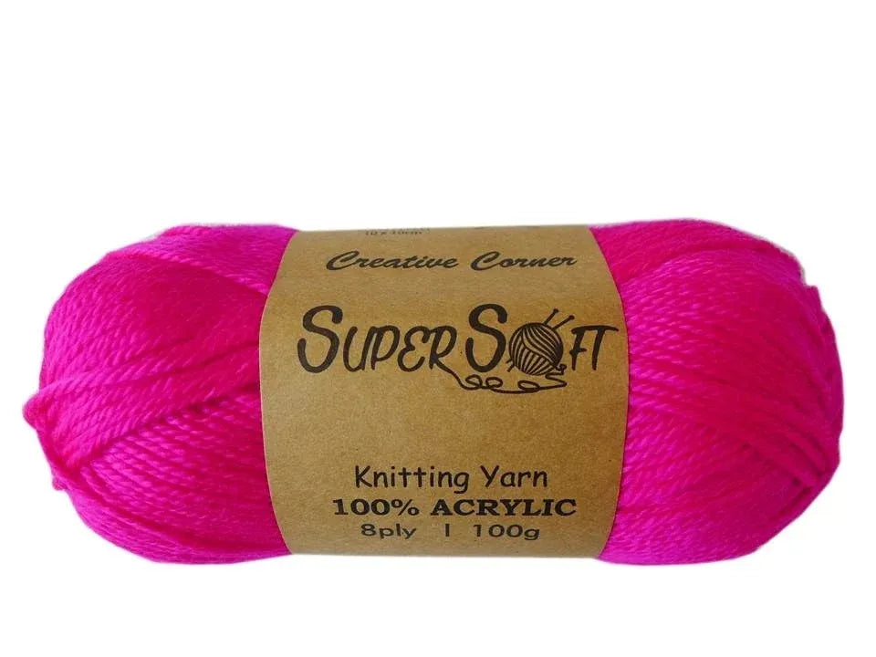 Bulk 12 Super Soft Knitting Yarn - Fuchsia