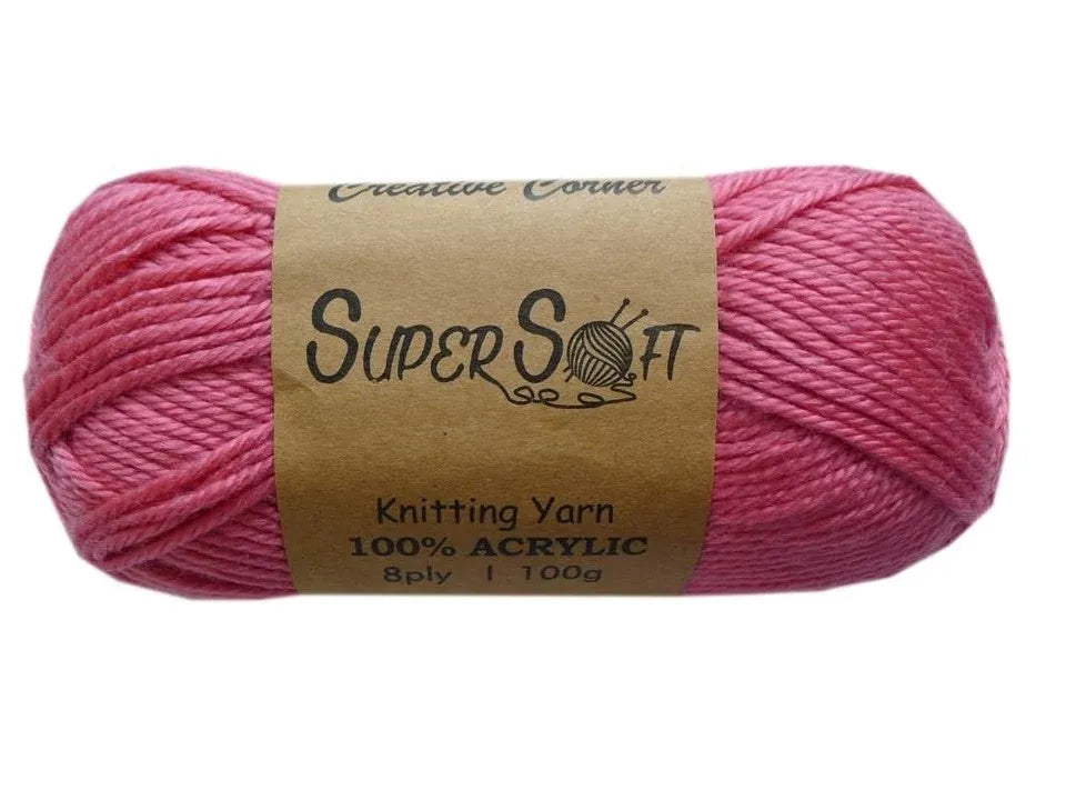 Bulk 12 Super Soft Knitting Yarn - Rose