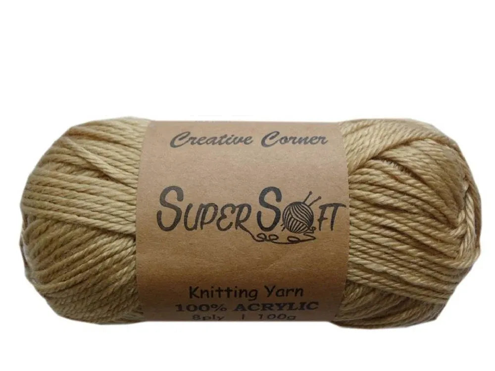 Bulk 12 Super Soft Knitting Yarn - Latte