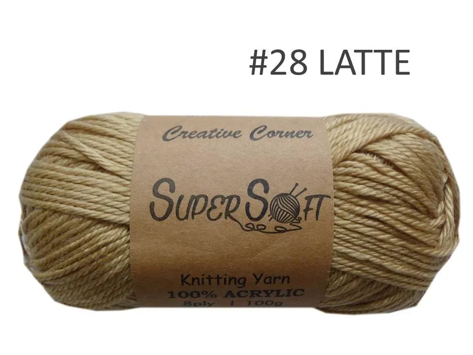 Bulk 12 Super Soft Knitting Yarn - Latte