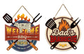Bulk 12 Bbq Metal Hanging Sign 35x35cm
