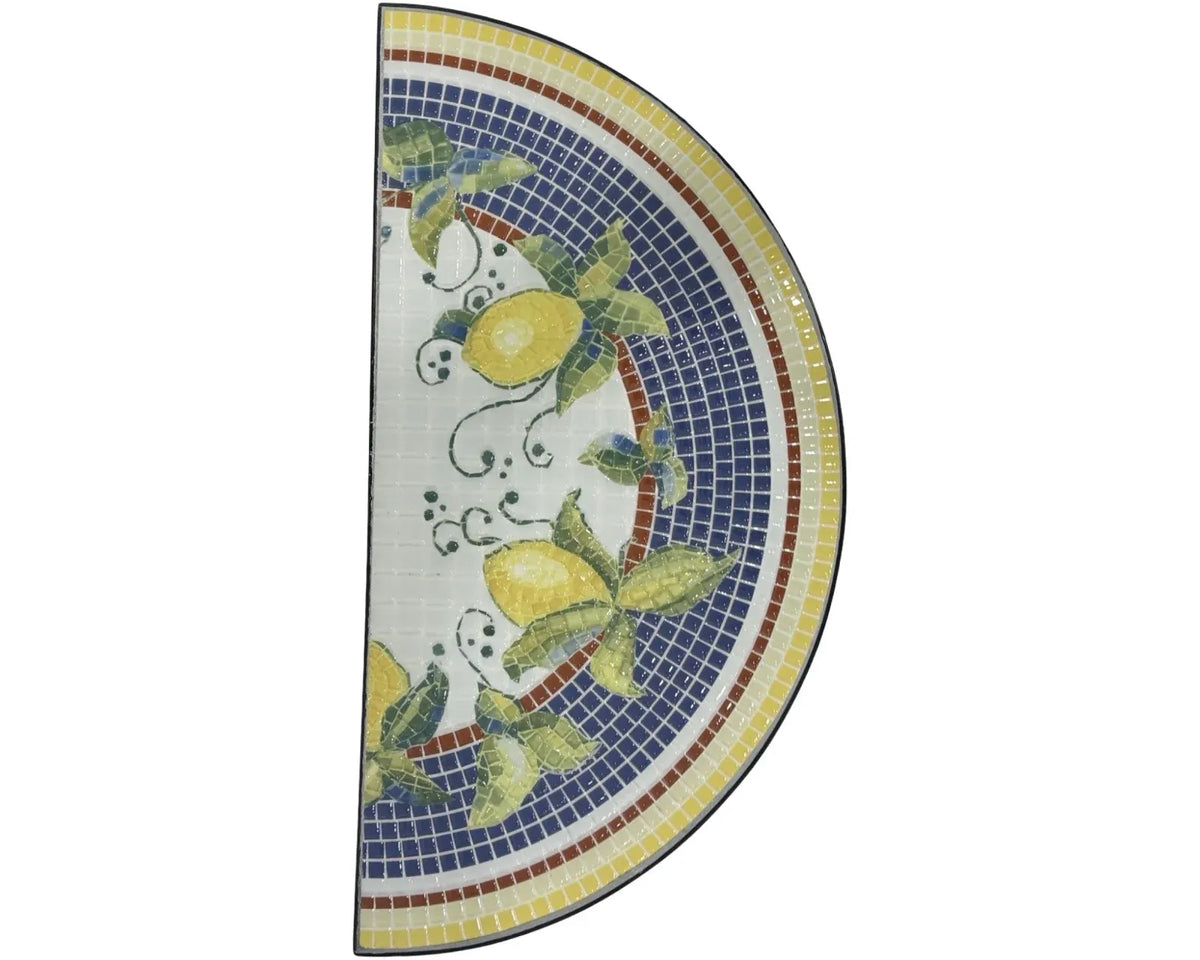 Molto Bene Lemon Mosaic Half-Round Outdoor Accent Table – 69 cm
