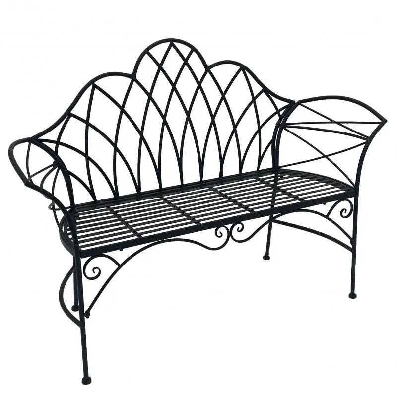 Garden Bench Black 134cm — product image 2