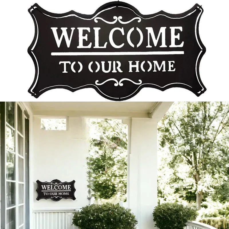 Welcome To Our Home Metal Sign 50cm — product image 2
