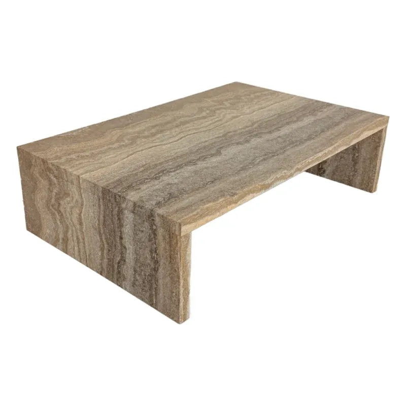 Jordan Coffee Table – Brown Marble Veneer, 120 × 80cm