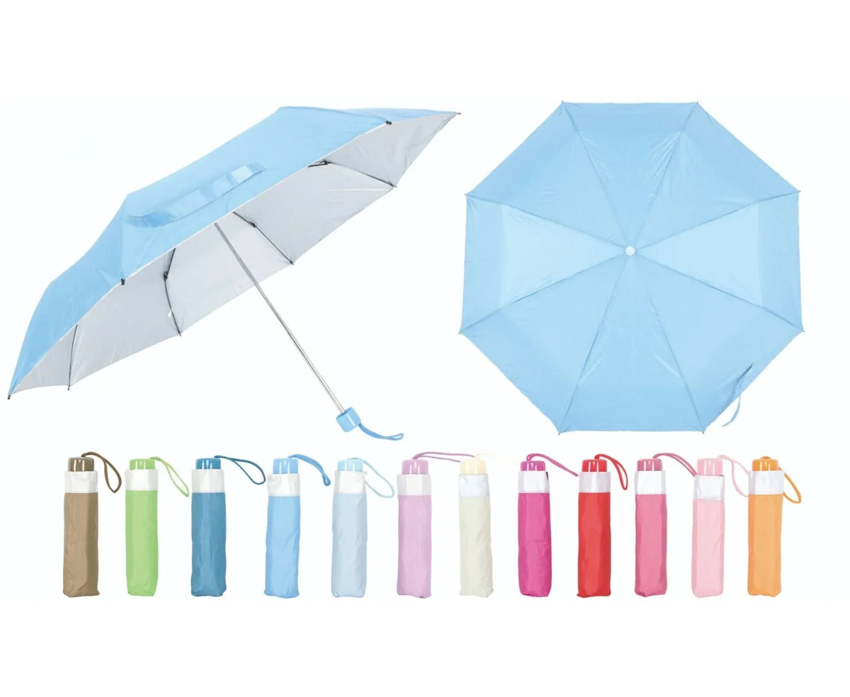 Bulk 12 Colourful Collapsible Umbrella Manual Open 53.5cm 12 Asst