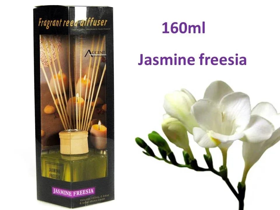 bulk 12 Fragrant Oil Diffuser Jasmine Freesia 160ml 12 Rattan Sticks