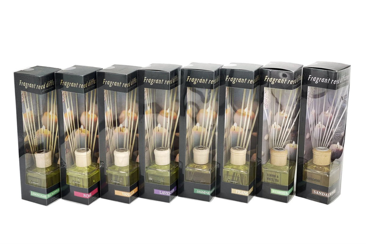 bulk 12 160ml Fragrant Oil Diffuser 12 Rattan Sticks Assorted fragrance