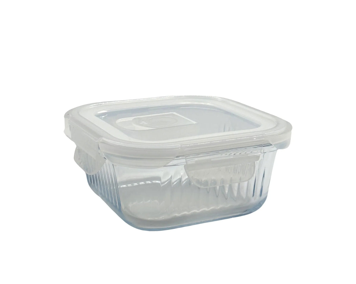 bulk 24 Borosilicate Glass Container w/ Lid Square 520ml 14cm — product image 1