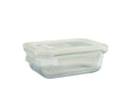 bulk 24 Borosilicate Glass Container w/ Lid Rect 370ml 15x6cm — product image 1