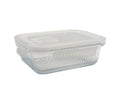 bulk 12 Borosilicate Glass Container w/ Lid Rect 1040ml 20x8cm — product image 1
