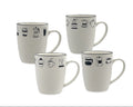 Bulk 24 Embossed Mug New Bone China 380ml 4 Asst