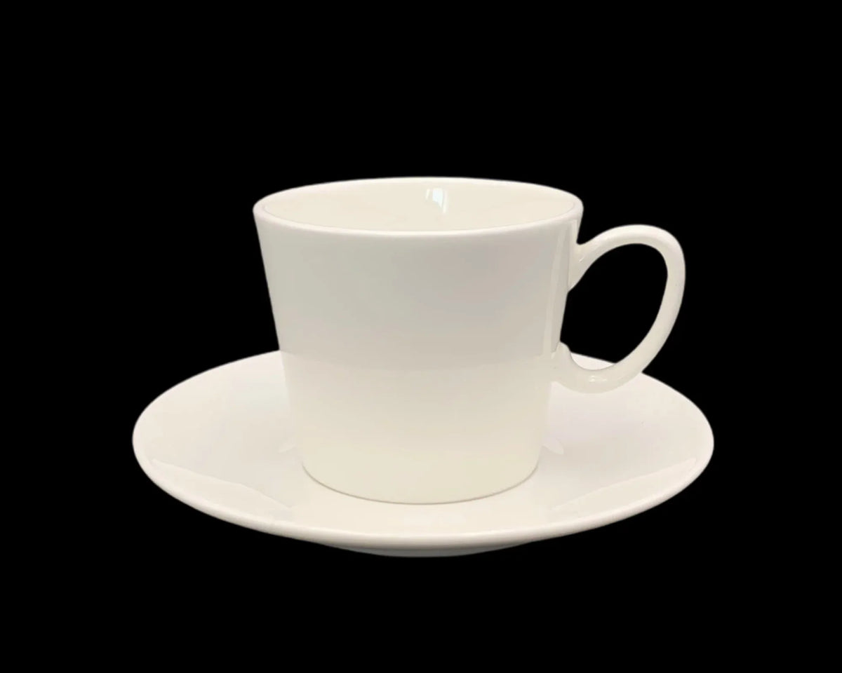 Bulk 24 White Fine Bone China Espresso Cup & Saucer 100ml